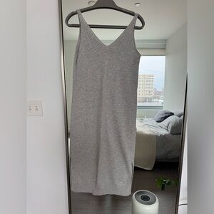 Club Monaco Signature Cashmere Tank Midi Dress S Light Heather Gray